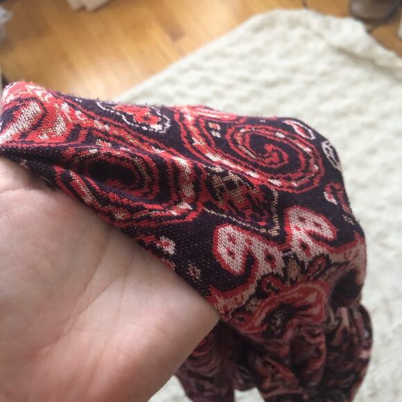 Anthropologie Maeve Paisley Belted Surplice Long Sleeve Dress - Picture 7 of 7